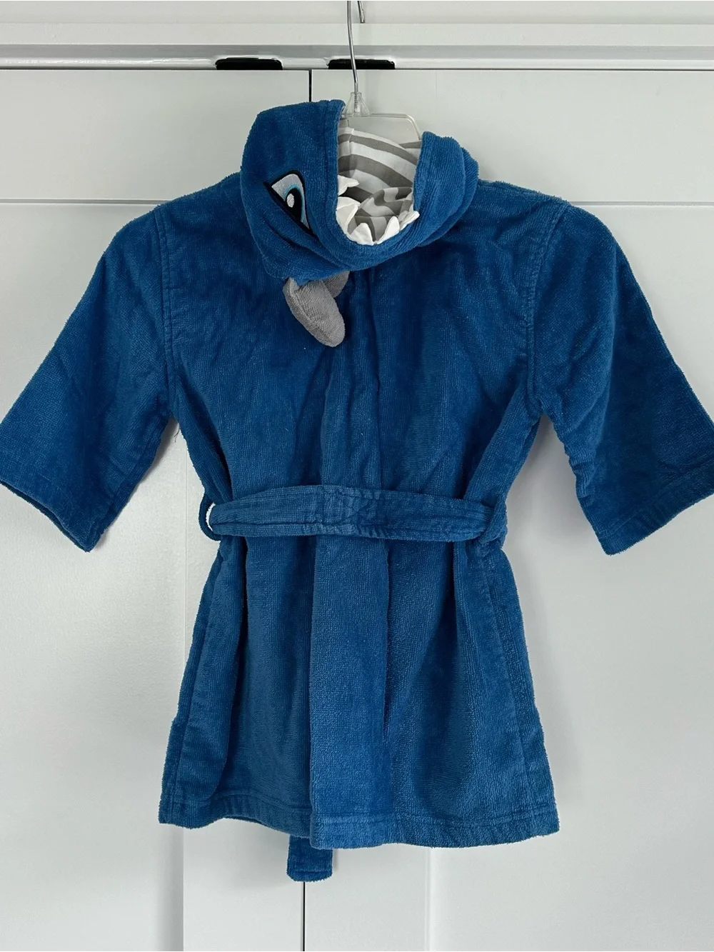 Kids Shark Hooded Bath Robe - Blue